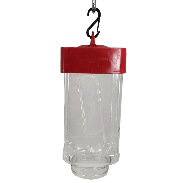 Square bottle, top and S-Hook for Hummingbird Feeder 32 oz